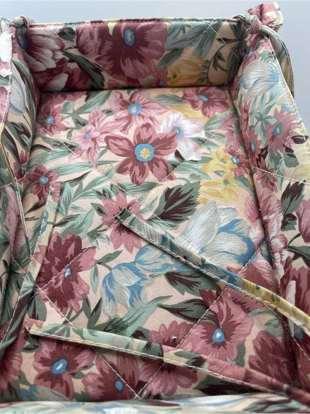 Floral Fabric Tray‎ - Mauve, Pink, Cream
